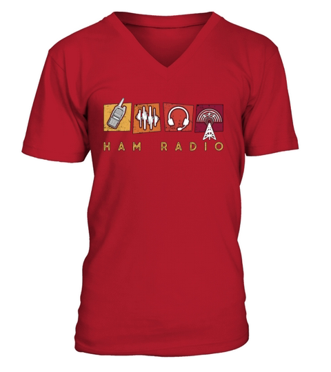 Ham Radio Amateur Radio Operator Channel Frequency V-Neck T-shirt