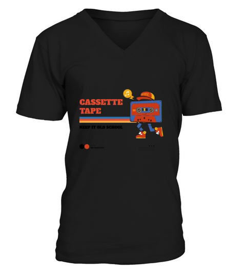 Keep it Old School - Vintage Cassette Tape V-Neck T-shirt
