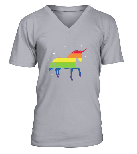 LGBT Unicorn Rainbow Flag V-Neck T-shirt