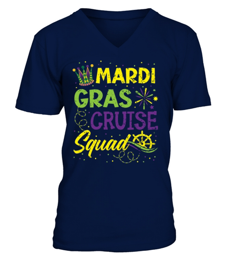 Mardi Gras Cruise Squad New Orleans Louisiana V-Neck T-shirt