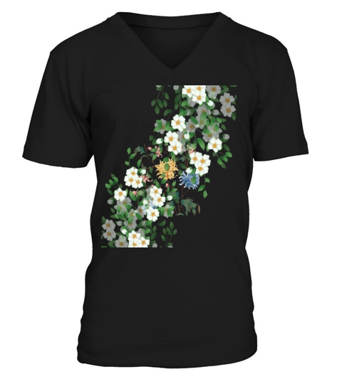 new year rose V-Neck T-shirt