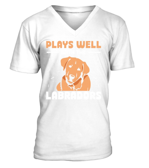 plays well with the Labradors V-Neck T-shirt