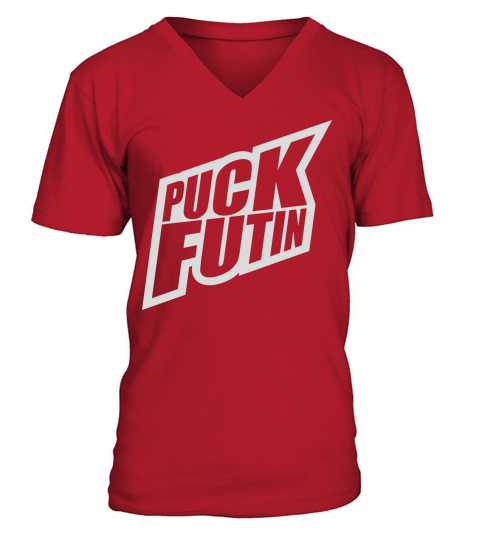 puck futin logo design V-Neck T-shirt