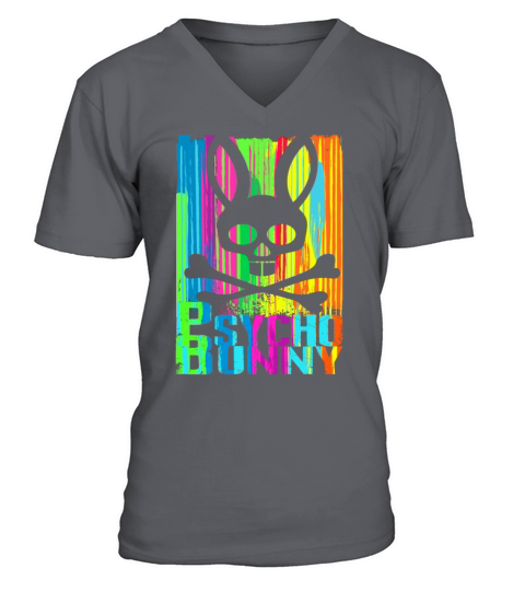 Retro Psycho Bunny Horror V-Neck T-shirt