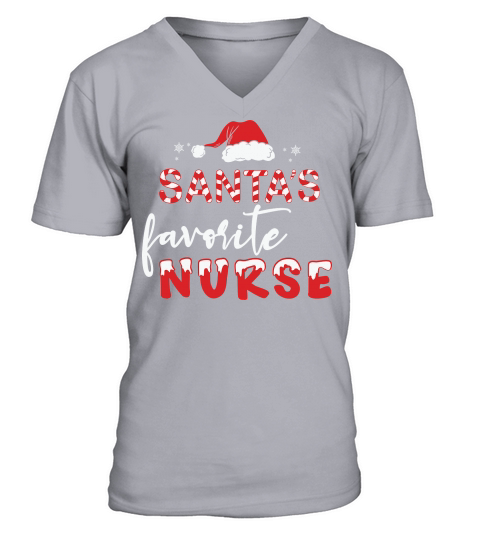 Santas favotite nurse Christmas V-Neck T-shirt