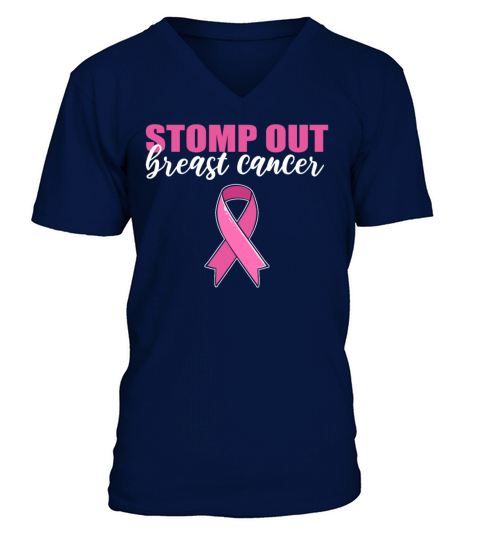 Stomp Out Breast Cancer Awareness V-Neck T-shirt