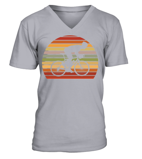 Vintage Bicycle Mountain Bike Bicycling Cyclist V-Neck T-shirt