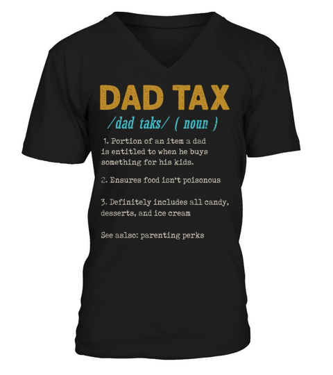 Vintage Dad Tax Definition Men Funny Fathers Day V-Neck T-shirt