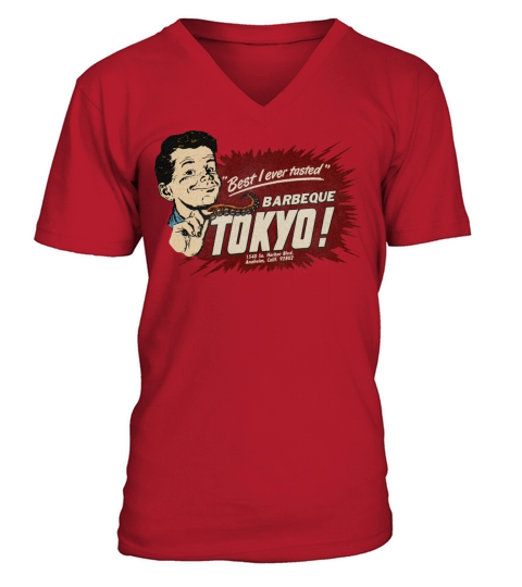 Vintage Japanese Seafood BBQ V-Neck T-shirt
