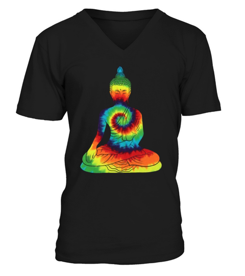 Vintage Tie Dye Buddha For Buddism Beliver V-Neck T-shirt