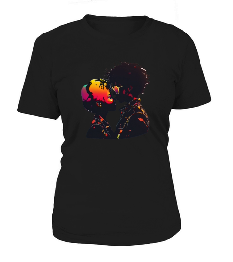 Colorful and Romantic African Couple Valentines Women's T-Shirt