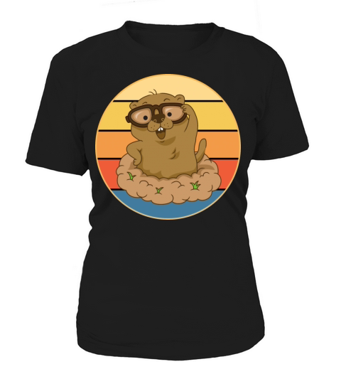 Cute Groundhog Retro Sunset Vintage Animal Lover Women's T-Shirt