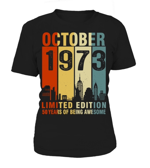 Vintage October 1973 50 Years Of Being Awesome Women's T-Shirt