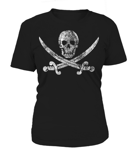 Vintage Pirate Skull Jolly Roger Flag Women's T-Shirt