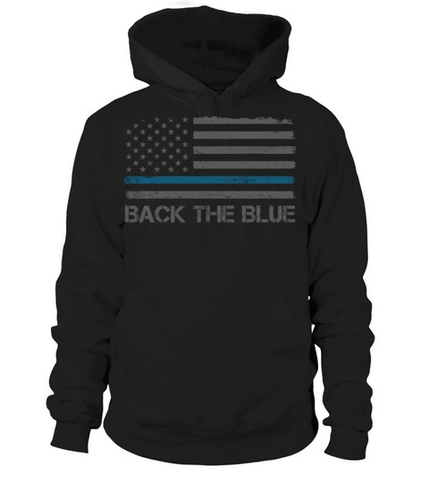 Back The Blue American Flag Thin Blue Live US Poli Hoodie Unisex