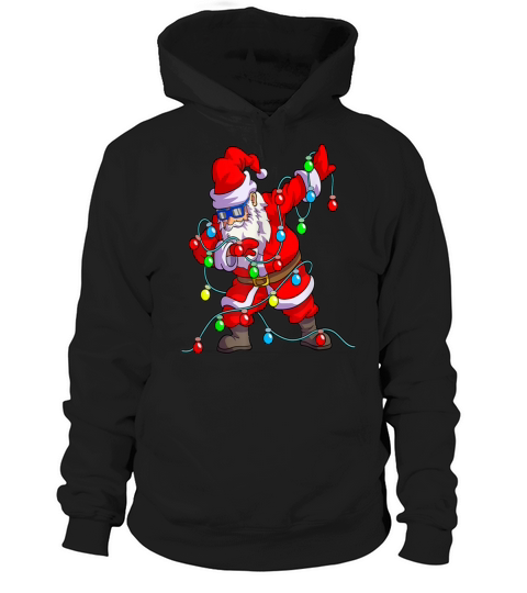 Christmas Lights Dabbing Santa Hoodie Unisex