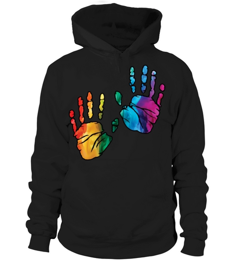 Colorful Rainbow Handprints With Smoke And Fog Hoodie Unisex