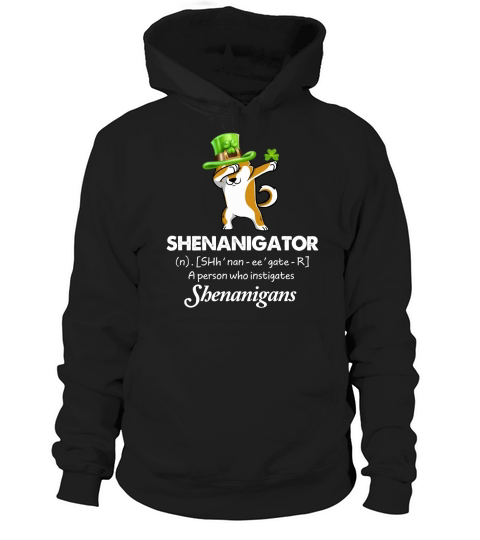 Dabbing Shiba Inu Shenanigator Definition Patricks Day Hoodie Unisex