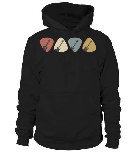 Guitar Pick Gift For Guitarist Retro Vintage Hoodie Unisex