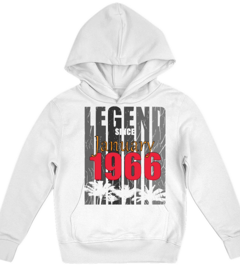 1966 January vintage birthday Kids Hoodie