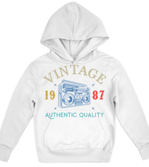 33 Years Old 1987 Vintage 33Rd Birthday Anniversar Kids Hoodie