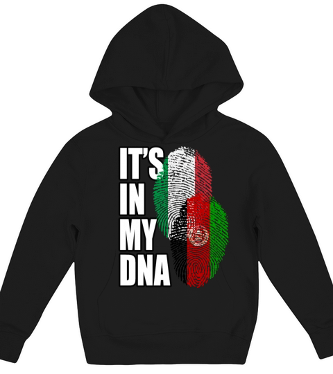 Afghan And Italian Mix Heritage DNA Flag Kids Hoodie