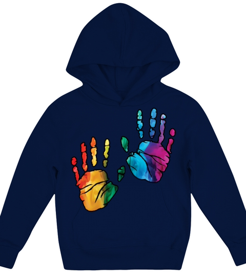 Colorful Rainbow Handprints With Smoke And Fog Kids Hoodie