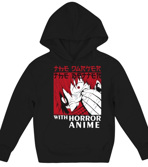 Creepy Demonic Face Horror Anime Fantasy Gothic Kids Hoodie