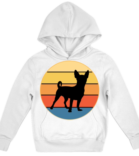 Cute Chihuahua Dog Breed Vintage Retro Sunset Kids Hoodie