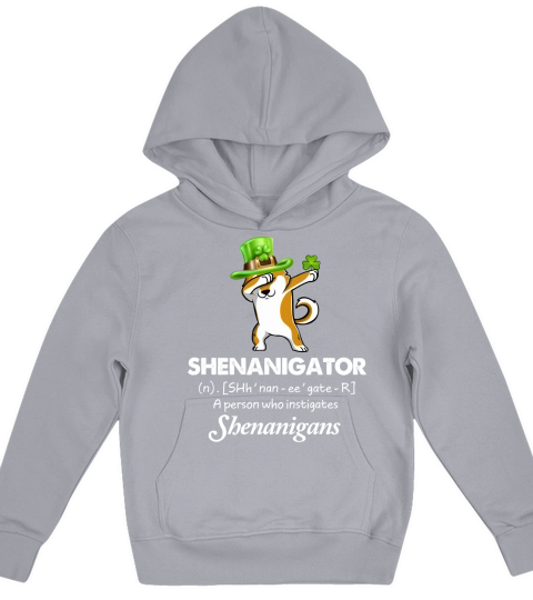 Dabbing Shiba Inu Shenanigator Definition Patricks Day Kids Hoodie