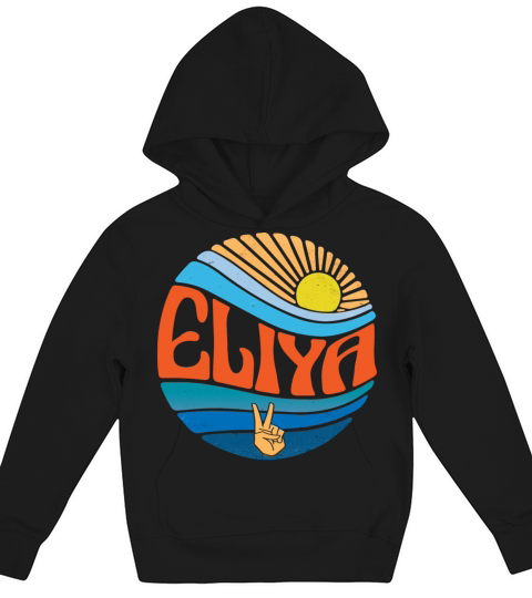 Eliya Shirt Vintage Sunset Eliya Groovy Tie Dye Kids Hoodie