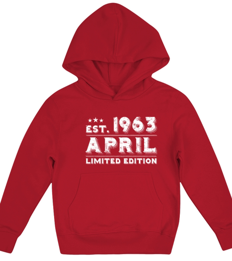 Est April 1963 - Birthday Present - Vintage Kids Hoodie