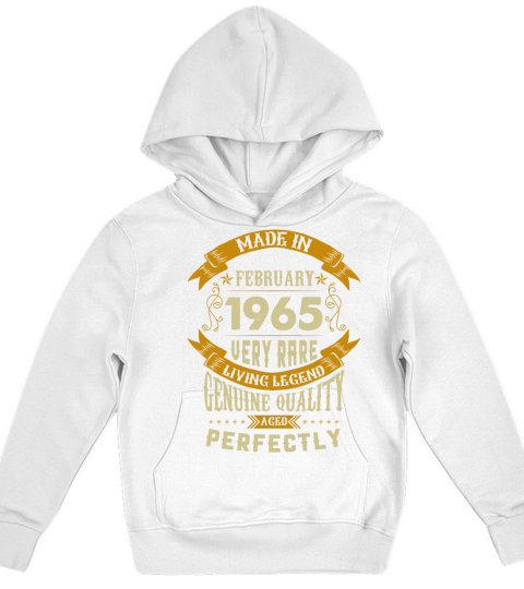 February 1965 Vintage Birthday Present Kids Hoodie