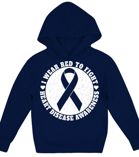 I Wear Red To Fight Heart Disease Awareness Gift Kids Hoodie