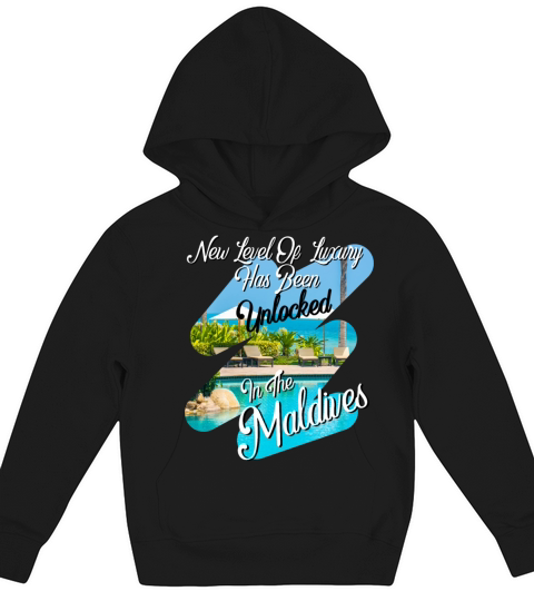 luxury has been unlocked in maldives-palm trees Kids Hoodie