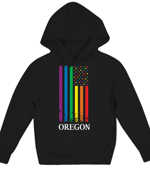 Oregon Pride Month Pride Flag LGBT Community LGBTQ Kids Hoodie