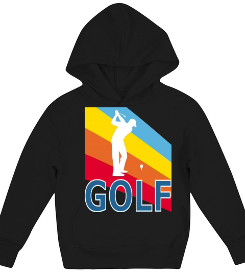 Retro Vintage Style Golf Player Sports Game Kids Hoodie