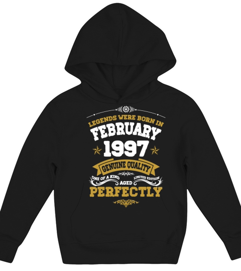 Vintage Aged To Perfection Ferbuary 1997 Kids Hoodie