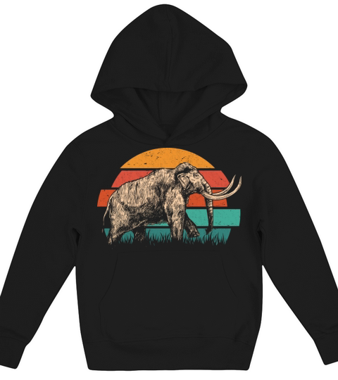 Vintage Mammoth Retro Kids Hoodie
