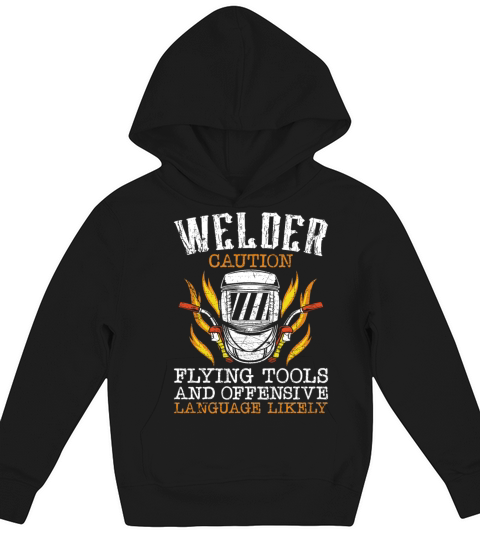 Welder Welding Vintage Welder Kids Hoodie