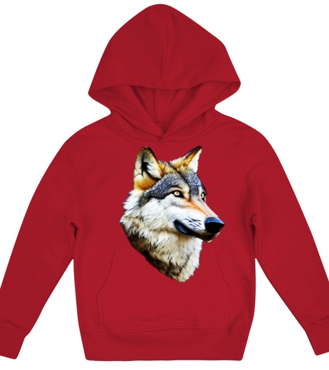 Wolf artwork design predator face imprint Kids Hoodie