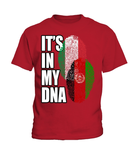 Afghan And Italian Mix Heritage DNA Flag Kids T-Shirt