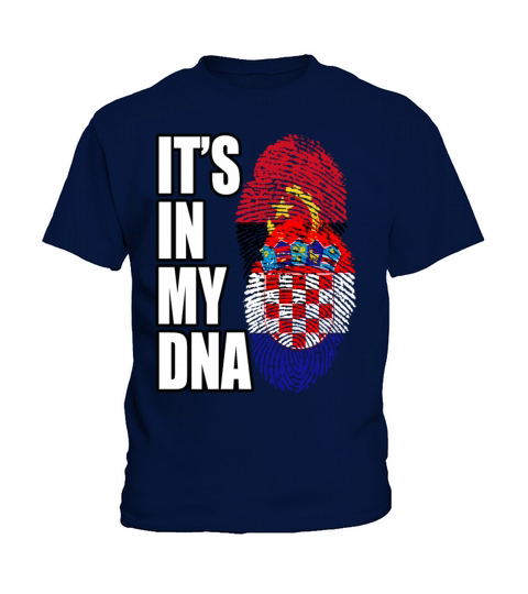 Croatian And Angolan Mix Heritage DNA Flag Kids T-Shirt
