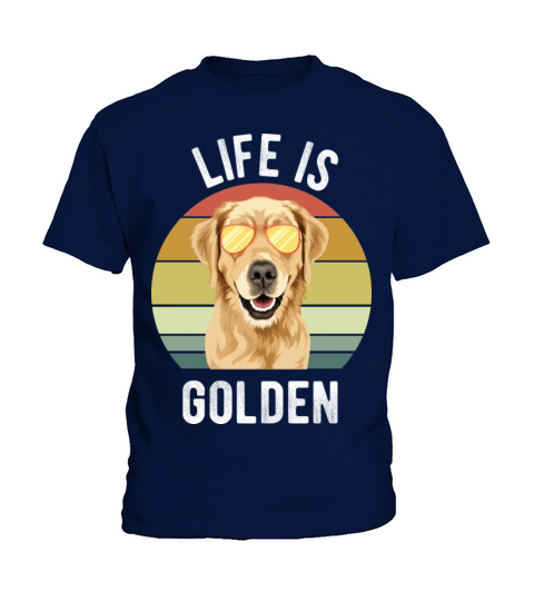 Funny Vintage Retro Golden Retriever For Dog Lover Kids T-Shirt