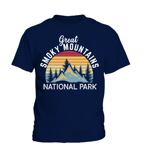 Great Smoky Mountains National Park Retro Vintage Kids T-Shirt