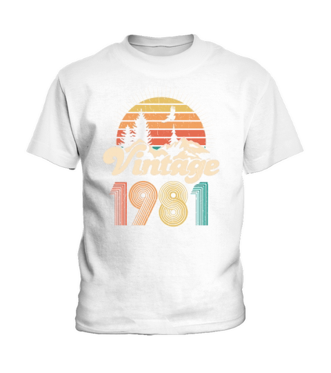 Vintage 1981 birthday gift men woman bday gifts Kids T-Shirt