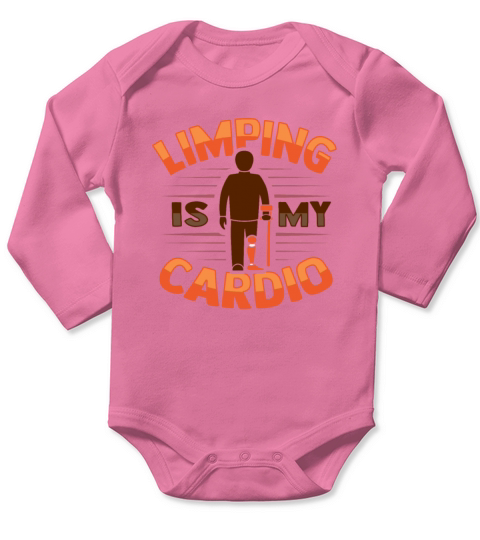 Amputee Joke Leg Prosthetic Limping Design for a Long Sleeve Baby One-Piece