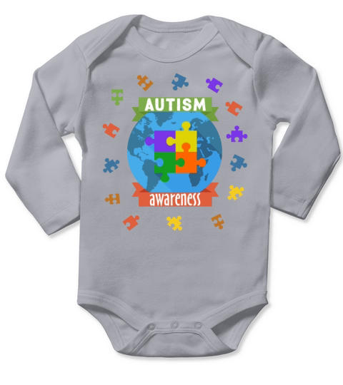 Autism Awareness Month Long Sleeve Baby One-Piece