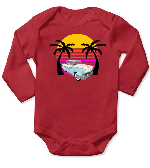 Cadillac car retro design Long Sleeve Baby One-Piece