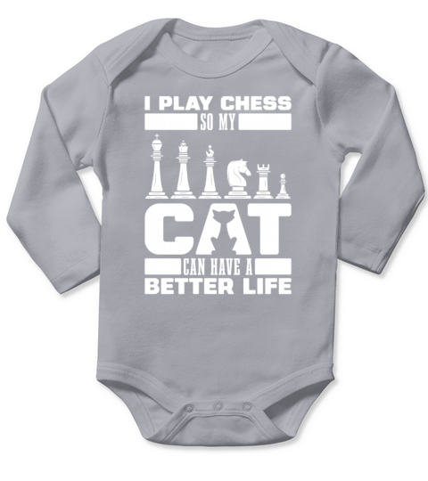Chess Cat Long Sleeve Baby One-Piece